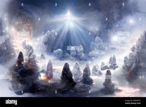 Beautiful crystal heaven. Crystal kingdom. Digital art Stock Photo - Alamy