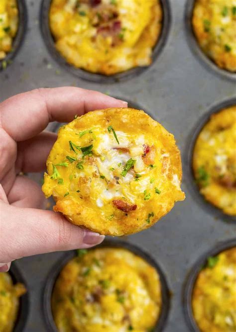 Breakfast Cups Are Crispy Tater Tots That Are Smashed And Topped With