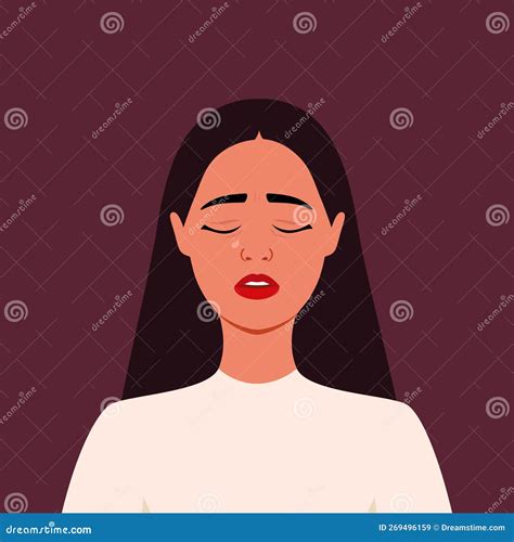 Young Woman Is Crying Human Emotions Sadness Despair Female Stock