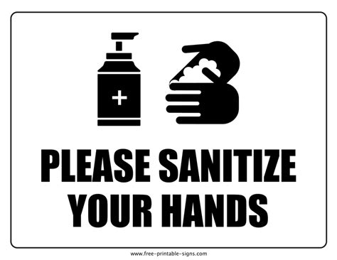 Please Sanitize Sign Printable Printable Word Searches