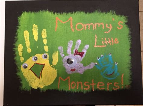 Mommys Little Monster Kids Handprints Painting For Kids Monster