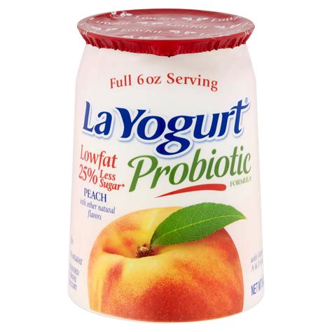 La Yogurt Probiotic Peach Blended Lowfat Yogurt 6 Oz