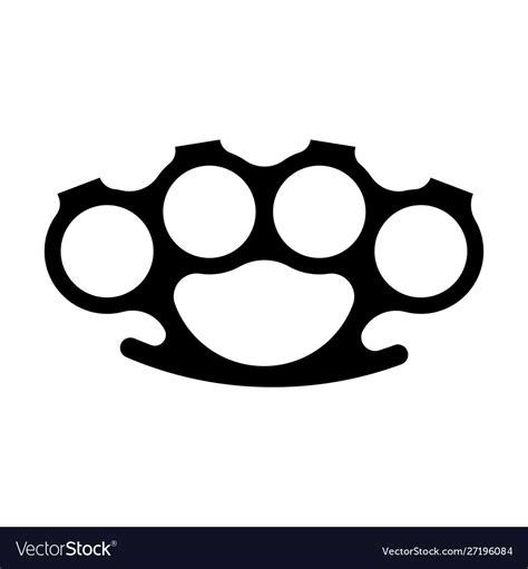 Brass Knuckles Silhouette Royalty Free Vector Image
