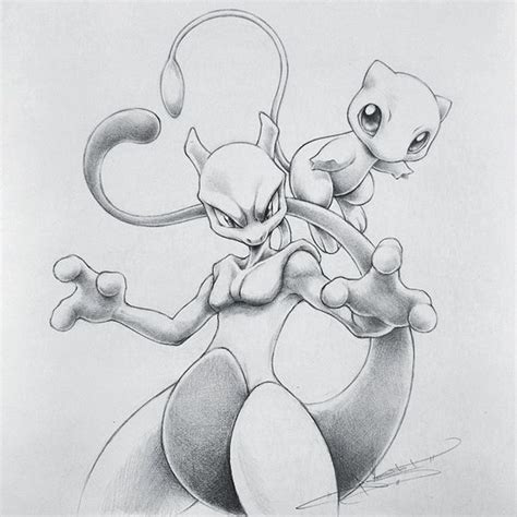 Pokemon Sketch Mew And Mewtwo Pokemon Drawings