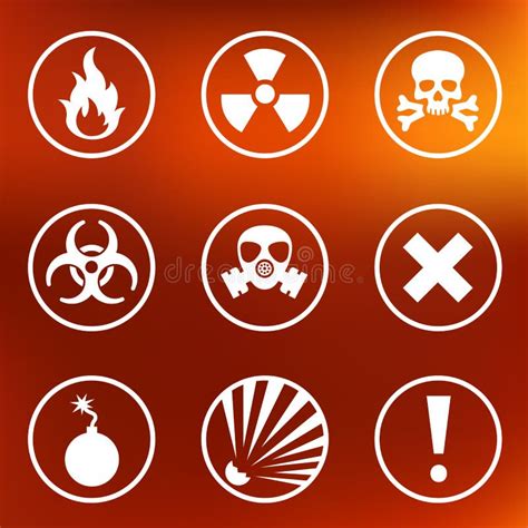 Flat Warning Signs Labels Stock Vector Illustration Of Symbol 46440949