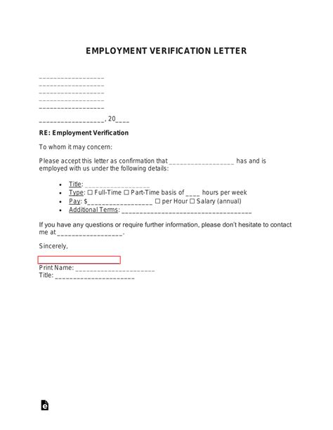 Sample Blank Employment Verification Letter Every Last Template Free