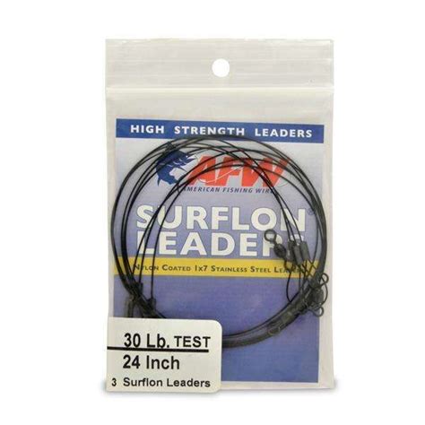 American Fishing Wire Black Surflon Leaders 3 Per Pack 30 Pounds Test