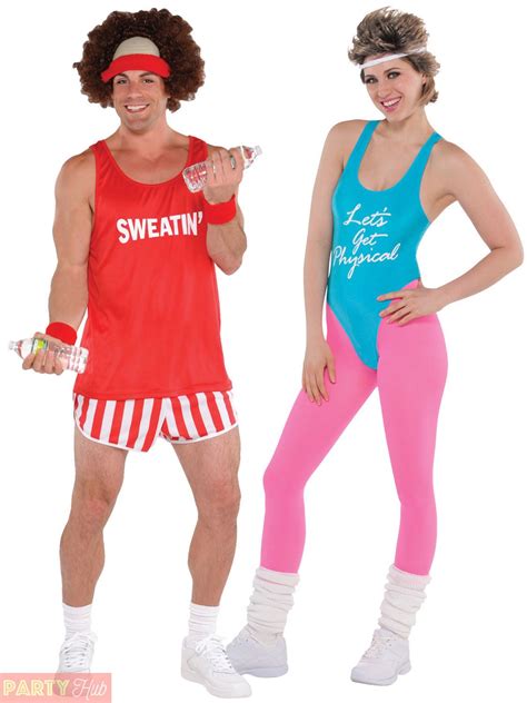 80s Workout Costume Mens Ladies Exercise Fitness Instructor Fancy Dress