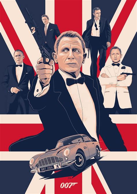 007 James Bond Daniel Craig Celebration Poster Print Etsy Uk Daniel