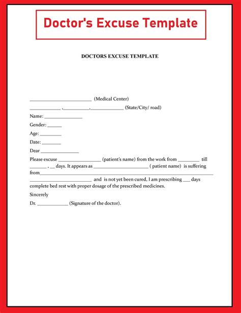 Doctors Excuse Template Work Excuse Doctor Note Babe Etsy UK