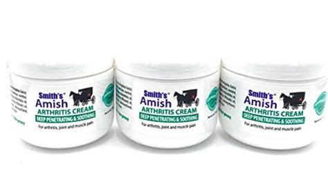 Smiths Amish Arthritis Soothing Cream 3 Pack Three 4 Oz Jars With