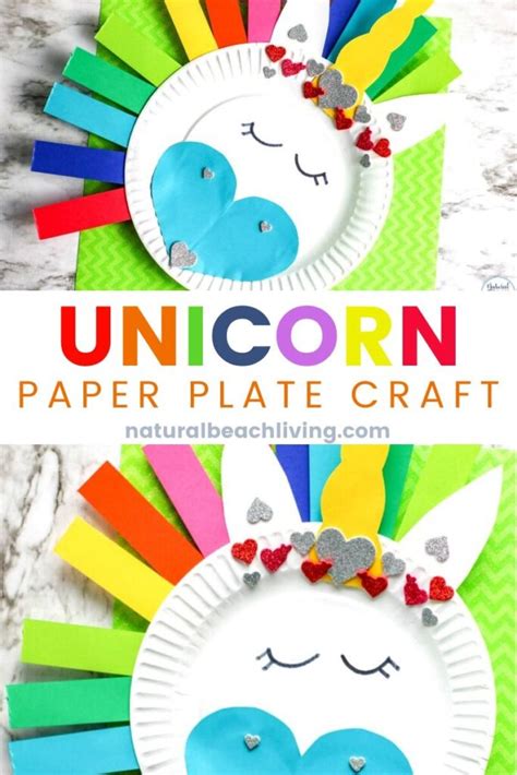 Rainbow Unicorn Paper Plate Craft For Kids Natural Beach Living