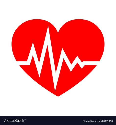 Heart With Heartbeat Sign Royalty Free Vector Image