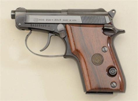 Beretta Model 21a Pocket Pistol 22lr Cal With Wood Grips In Box
