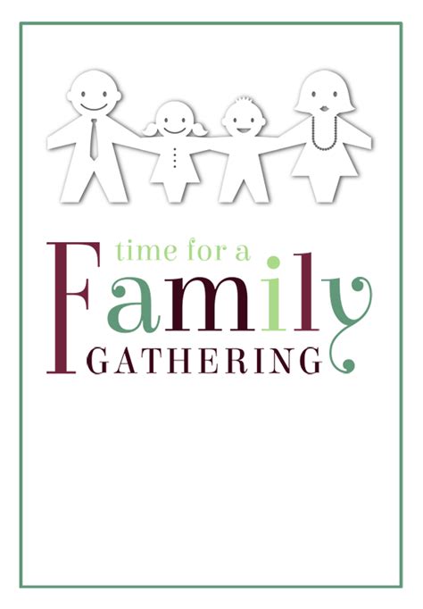 Luckily, we have free reunion agenda templates ranging to any form of reunion. Time for a Family Gathering - Free Printable Family ...