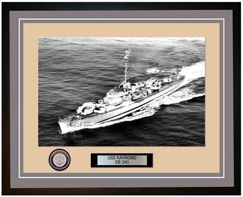 Uss Raymond De 341 Framed Navy Ship Photo Burgundy Navy Emporium