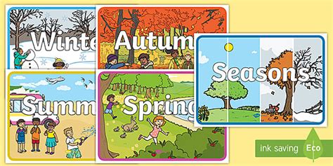 Four Seasons Pictures Classroom Display Materials