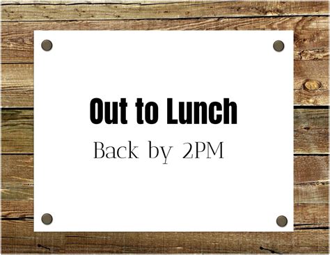 Lunch Break Sign For Office Printable