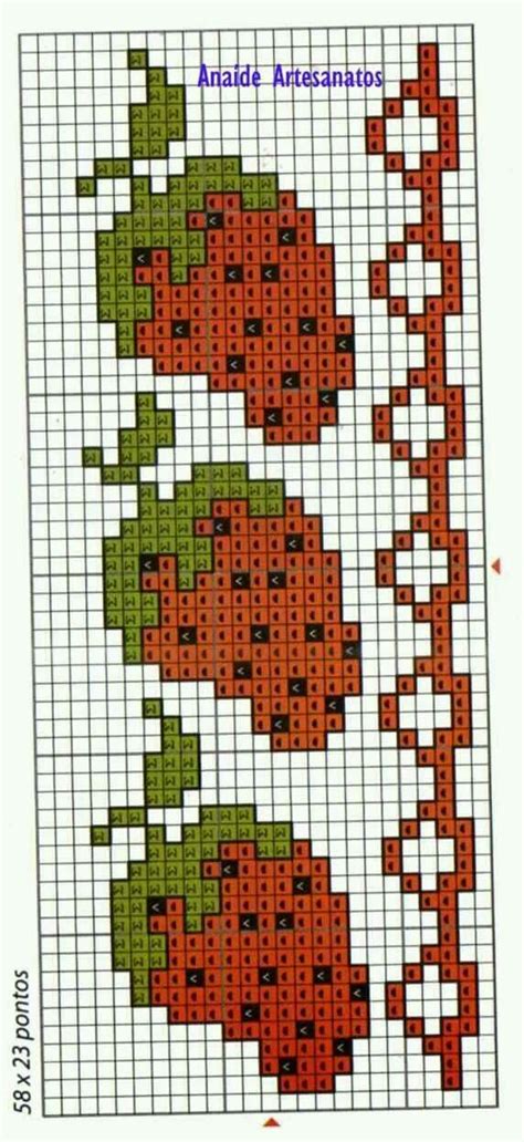 A Cross Stitch Pattern With Strawberries On It