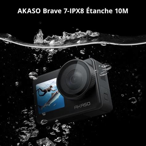 Akaso Brave 7 4k Caméra Sport Ipx8 10m Étanche Écran Tactile 30fps 20mp
