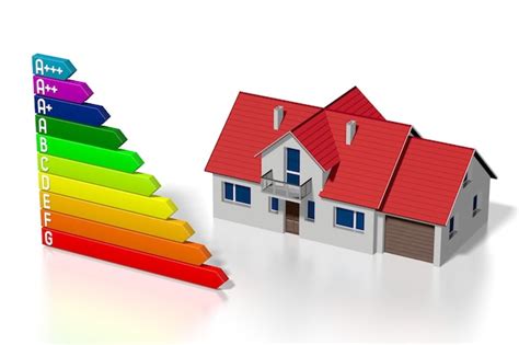 Premium Photo House Shape And Energy Consumption Effectivity Chart 3d