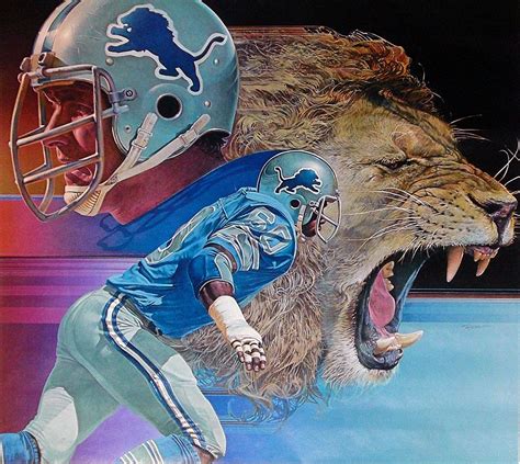 Detroit Lions Artwork Lion Artwork Football Art Sports Art