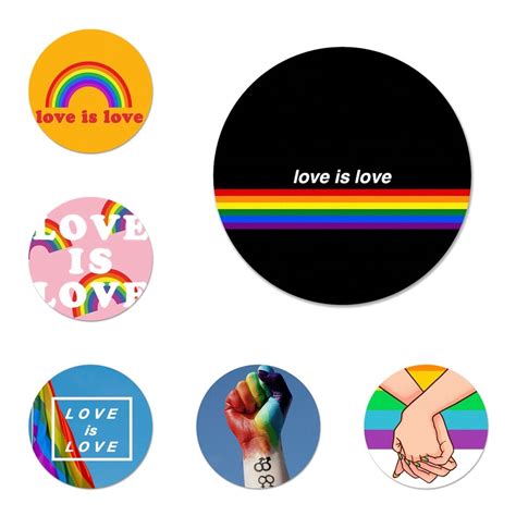 Love Is Love Gay Lesbian Lgbt Icons Pins Badge Decoration Brooches