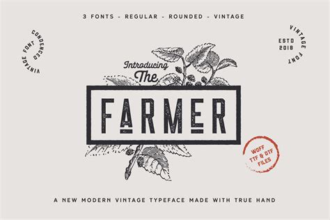 The Farmer Font Condensed Typeface 123987 Regular Font Bundles