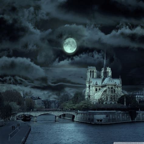 Notre Dame De Paris At Night Ultra Hd Desktop Background