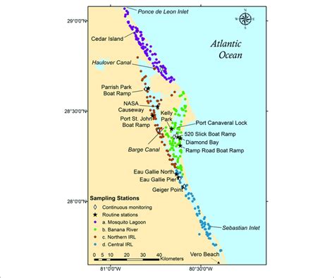 Map Of The Indian River Lagoon Irl System Showing The Four