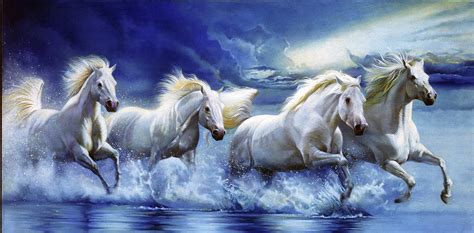 White Horse Painting By John Rowe Pixels