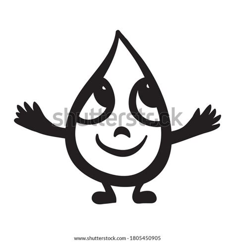 Cute Cartoon Water Drop Vector Illustration Stock Vector Royalty Free