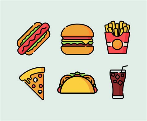 Summer Food Icons Vector Vector Art And Graphics