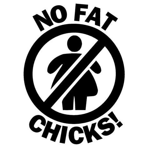 111cm154cm No Fat Chicks Funny Girls Joke Prank Vinyl Decal Car