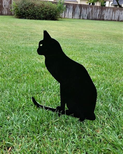 16 Steel Black Cat Halloween Yard Decoration Spooky Creepy