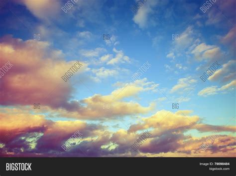 Colorful Cloudy Sky Toned Photo Background Stock Photo And Stock Images