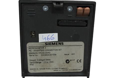 Siemens 6se6400 1pc00 0aa0 Inverter Connection Kit Platinum International