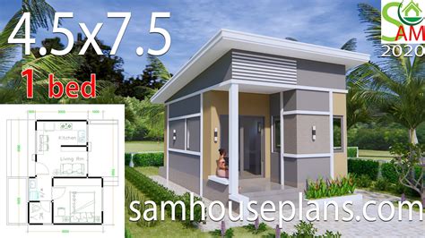 Small House Plans 45x75 With One Bedroom Shed Roof