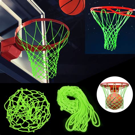 Eeekit Luminous Basketball Net Replacement Heavy Duty Nightlight Basketball Net Glow In The