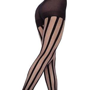 Amazon Com Music Legs Sheer Pantyhose With Stripes Black One Size Fits Most Industrial