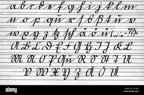 Writing Alphabet German Script Old German Font Lower Case Stock