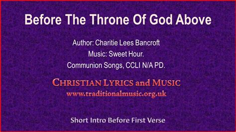 Before The Throne Of God Aboveflute Oboe Hymn Lyrics And Music Youtube