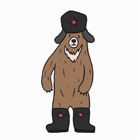 Soviet Bear Cartoon Graphic Illustration Download Free Vectors