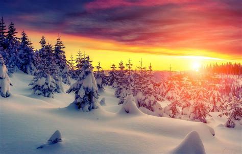 Snowy Sunset Wallpapers Top Free Snowy Sunset Backgrounds