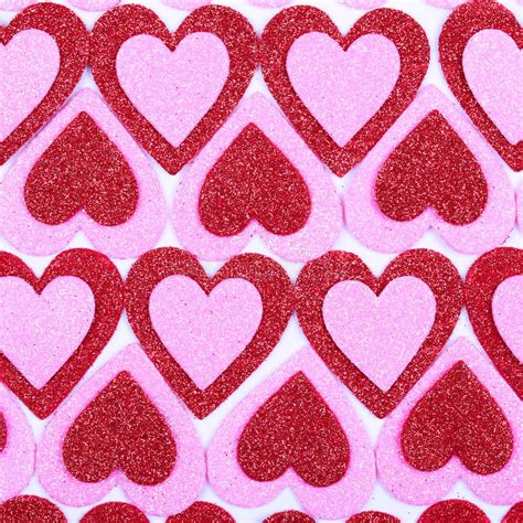 Glitter Red And Pink Hearts Background Stock Image Image Of