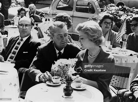 American Actor Alan Ladd And His Daughter Alana Drinking Coffee In A