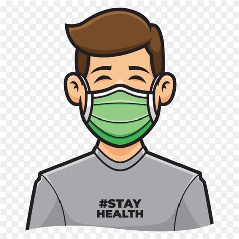 Cartoon Man Wearing Face Medical Mask Premium Vector Png Similar Png