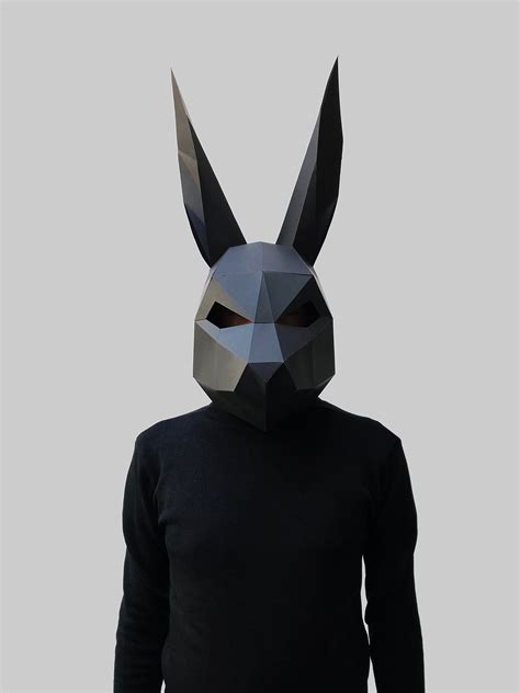 Combo 1 Ivypaperart Paper Mask Template Including 3 Items 1 Black Rabbit 2 Little Bunny 3