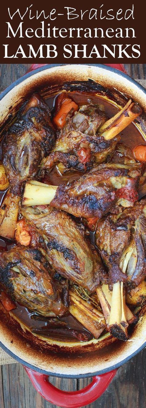 Bring to boil (liquid may not cover. Mediterranean-Style Wine Braised Lamb Shanks Recipe | The ...