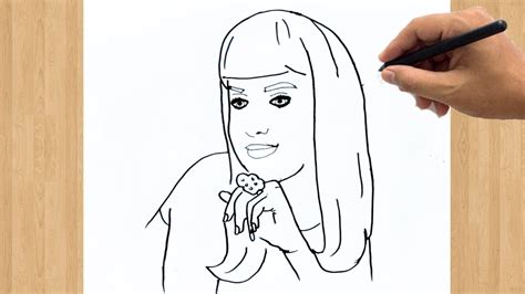 Drawing Of Katy Perry How To Draw Katy Perry Step By Step Tutorial